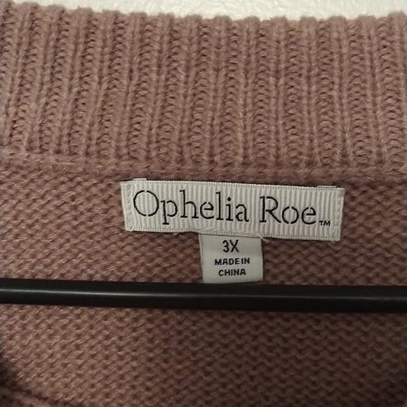 NWT Dusty Rose Balloon Sleeve Stitch Sweater Cozy Ophelia Roe 3X - Picture 3 of 8
